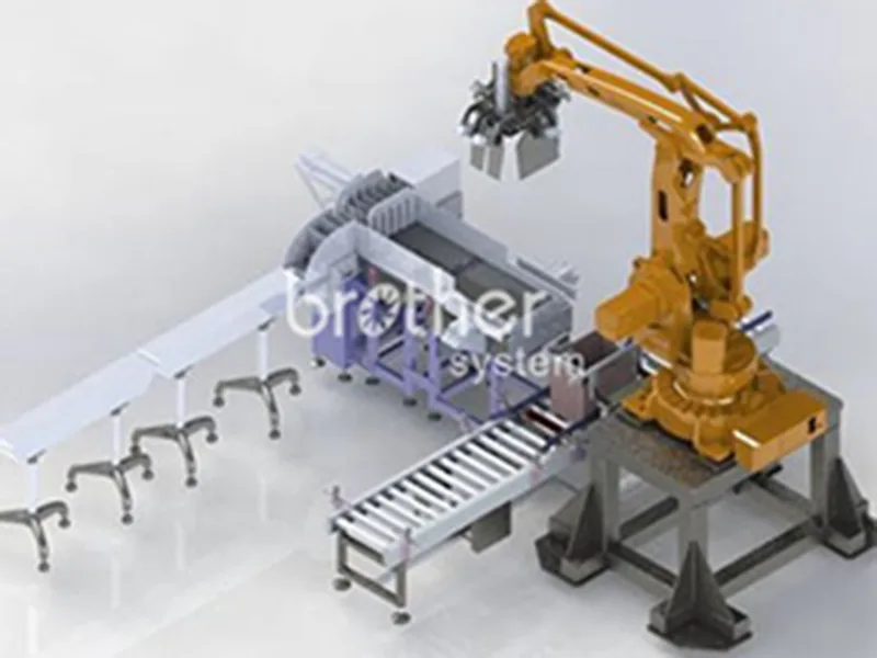 Brother Powder bag packing system, Llenado de caja