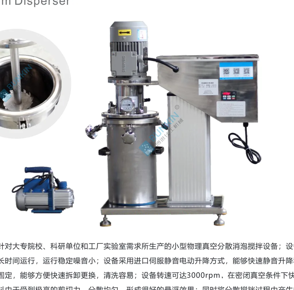 BUNKIN BFM, Dispersor de laboratorio al vacío