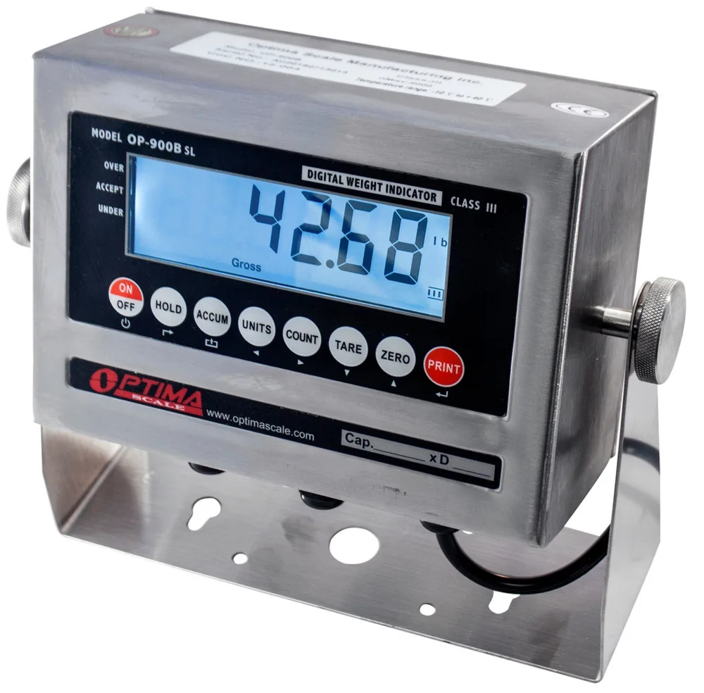 Optima Scale OP-900-SL, Indicador lavable NEMA-4X