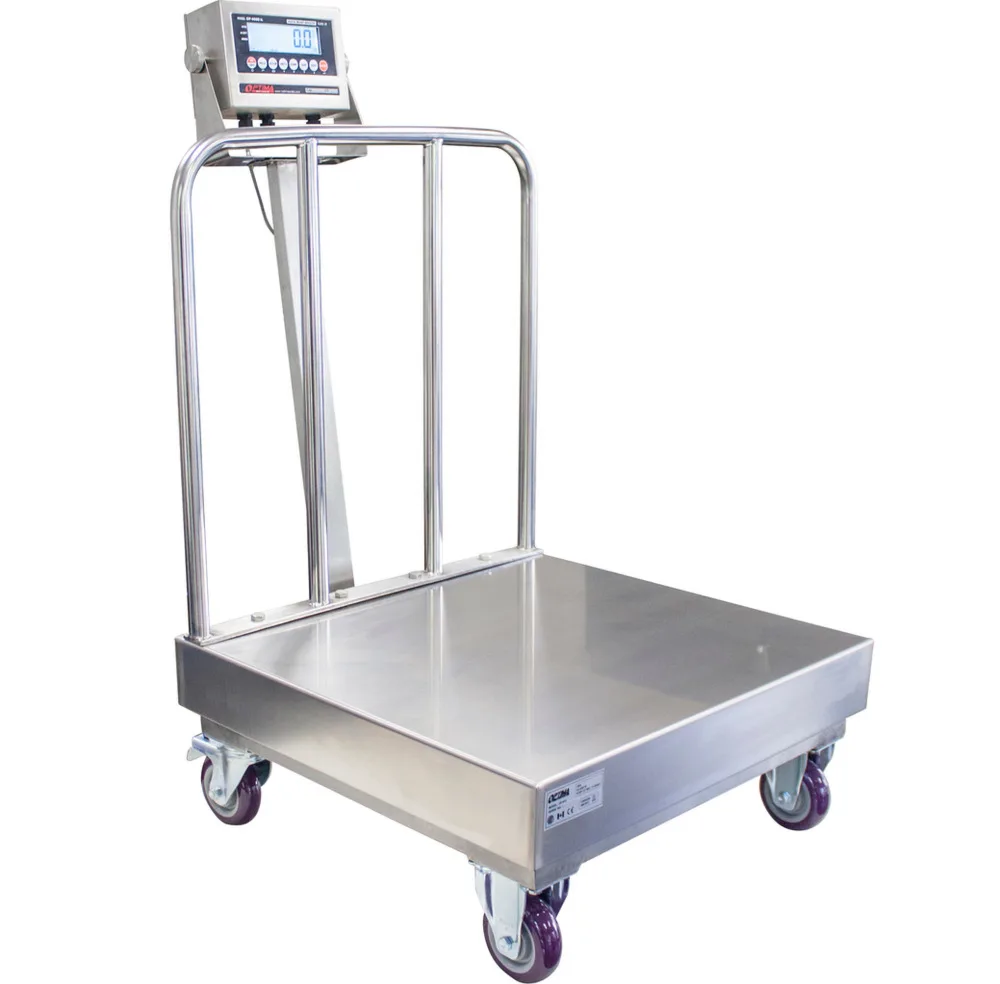 Optima Scale OP-915BWSS, Balanza de banco lavable con ruedas, en inoxidable