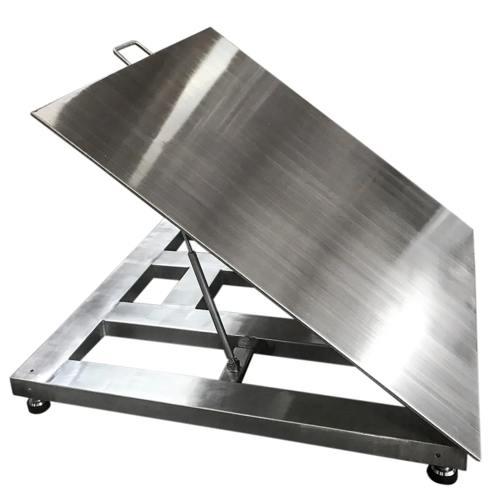 Optima Scale OP-916SS-LT, Báscula de piso lavable que se levanta