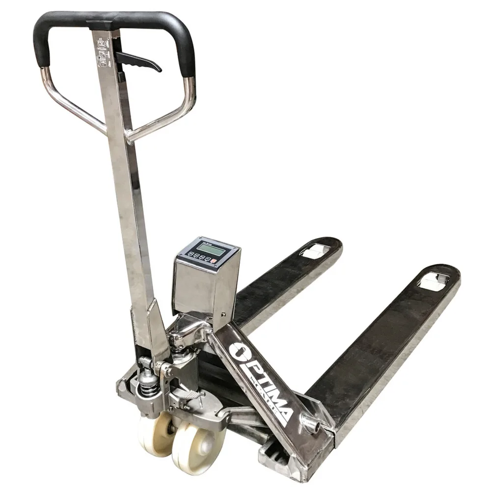 Optima Scale OP-918-SS, Transpaleta con báscula en inoxidable