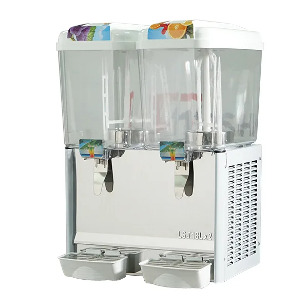 Shinelong Dispensador de bebidas 2 × 18 L, Dispensador de bebidas frío y caliente de dos cabezales