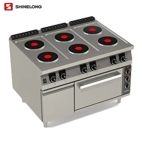 Shinelong FLER7512EO, Cocina eléctrica de 6 platos con horno
