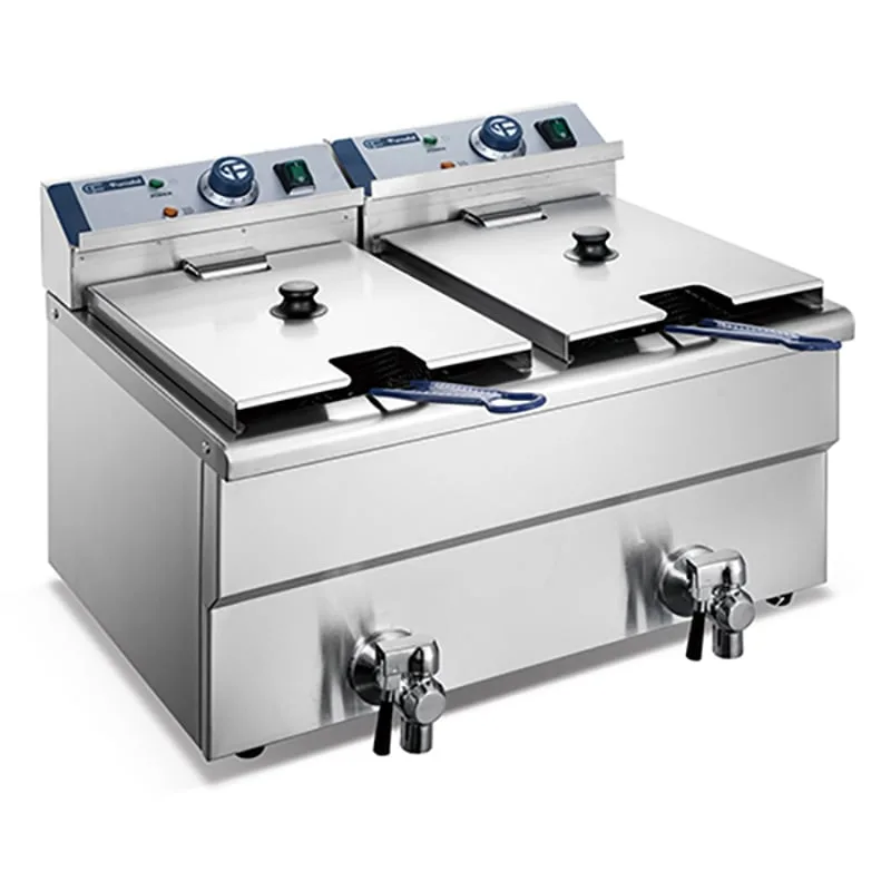Shinelong FSFR0604E122, Freidora eléctrica doble de mesa, 2 × 12 L