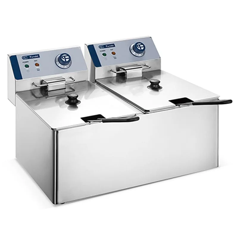 Shinelong FSFR0504E82, Freidora eléctrica doble de mesa, 2 × 8 L
