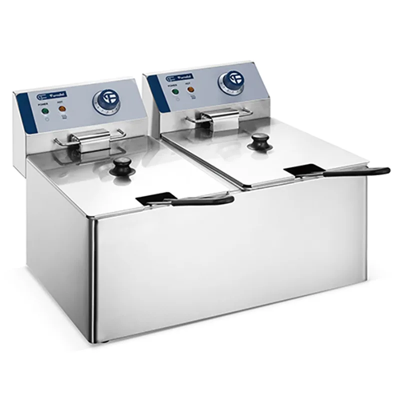 Shinelong FSFR0504E42, Freidora eléctrica doble de mesa, 2 × 4 L