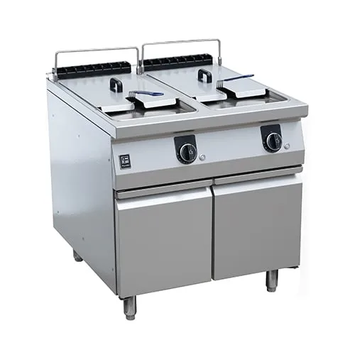 Shinelong FLFR9080EC, Freidora eléctrica de 2 cubas con gabinete