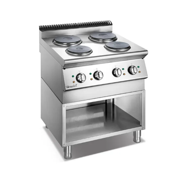 Shinelong Serie X cocina 4 platos con gabinete, Cocina eléctrica de 4 platos con gabinete abierto