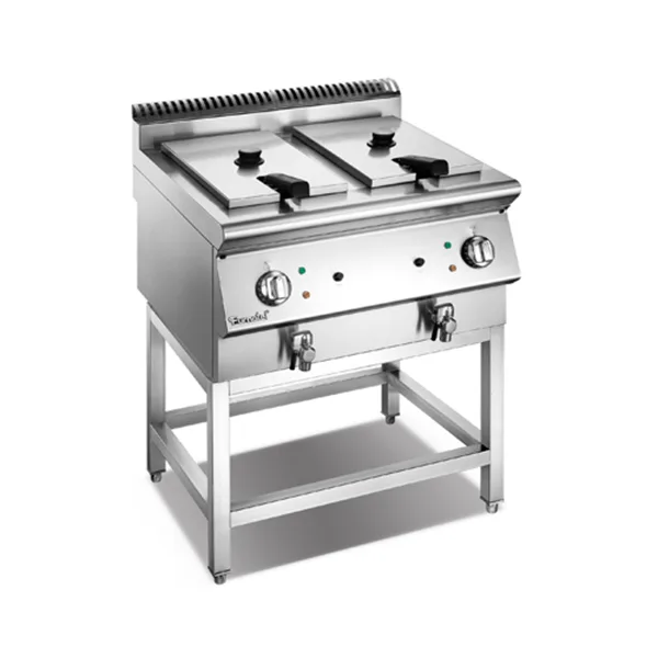 Shinelong Serie X freidora eléctrica con base, Freidora eléctrica de 2 cubas y 2 canastas sobre base