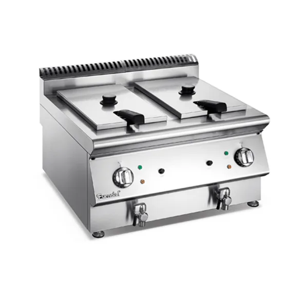 Shinelong Serie X freidora eléctrica de mesa, Freidora eléctrica de 2 cubas y 2 canastas de mesa