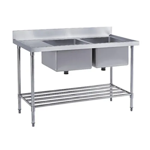 Shinelong TS033-1, Fregadero de 2 tinas con estante para ollas