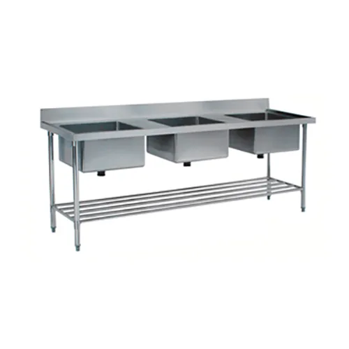 Shinelong TS034-1, Fregadero de 3 tinas con estante para ollas