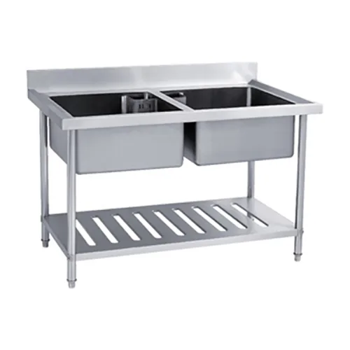 Shinelong TS037-1, Fregadero de 2 tinas 1.200 × 600 mm con entrepaño