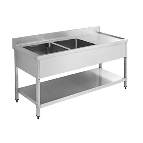 Shinelong TS040-1, Fregadero de 2 tinas 1.200 × 600 mm con entrepaño